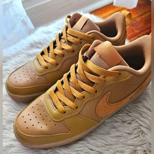 Nike Court Borough Low 2 sneaker. Kids 6Y fits a women's 8 (wheat brown)